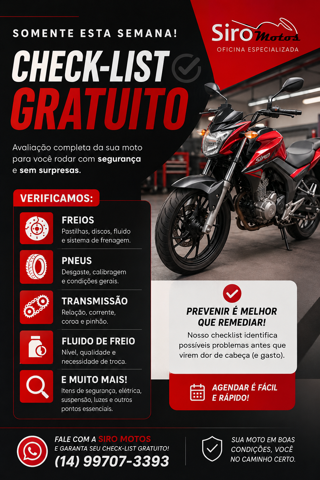 Banner da promocao da semana da Siro Motos